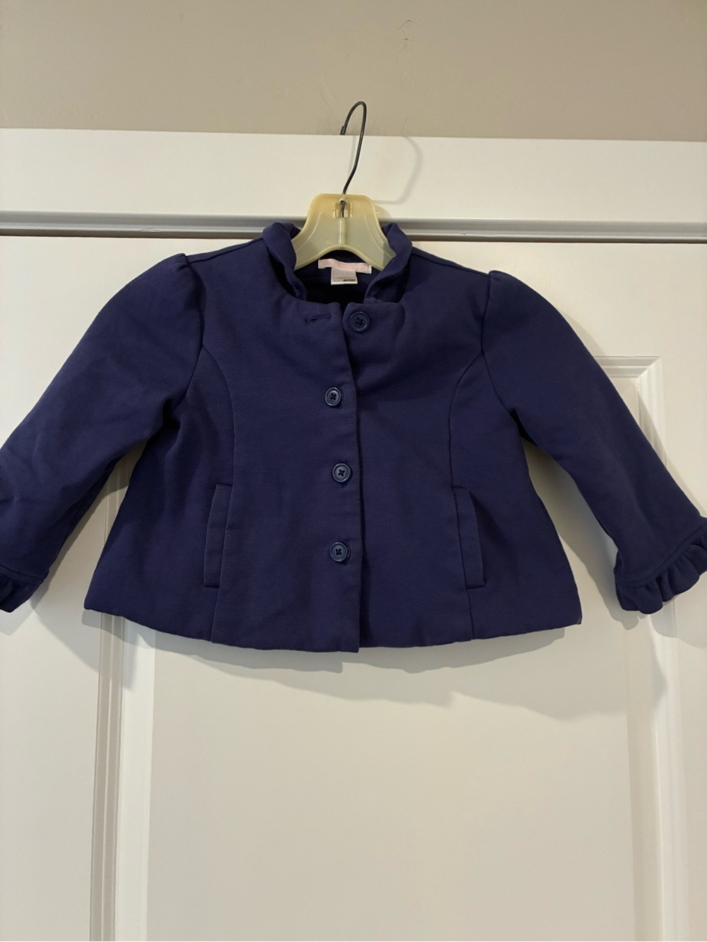 Janie & Jack Girls Navy Blue Button-Front Dress Jacket